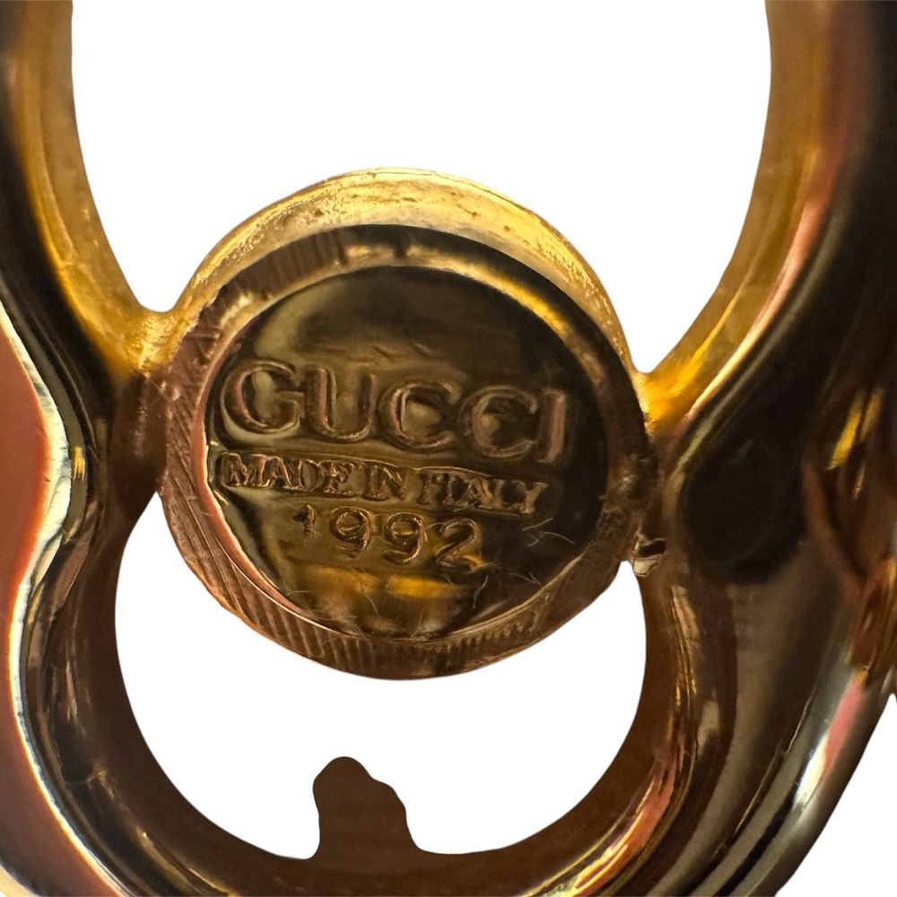 Gucci- RARE Vintage 1992 earrings - gold - Picture 8 of 9